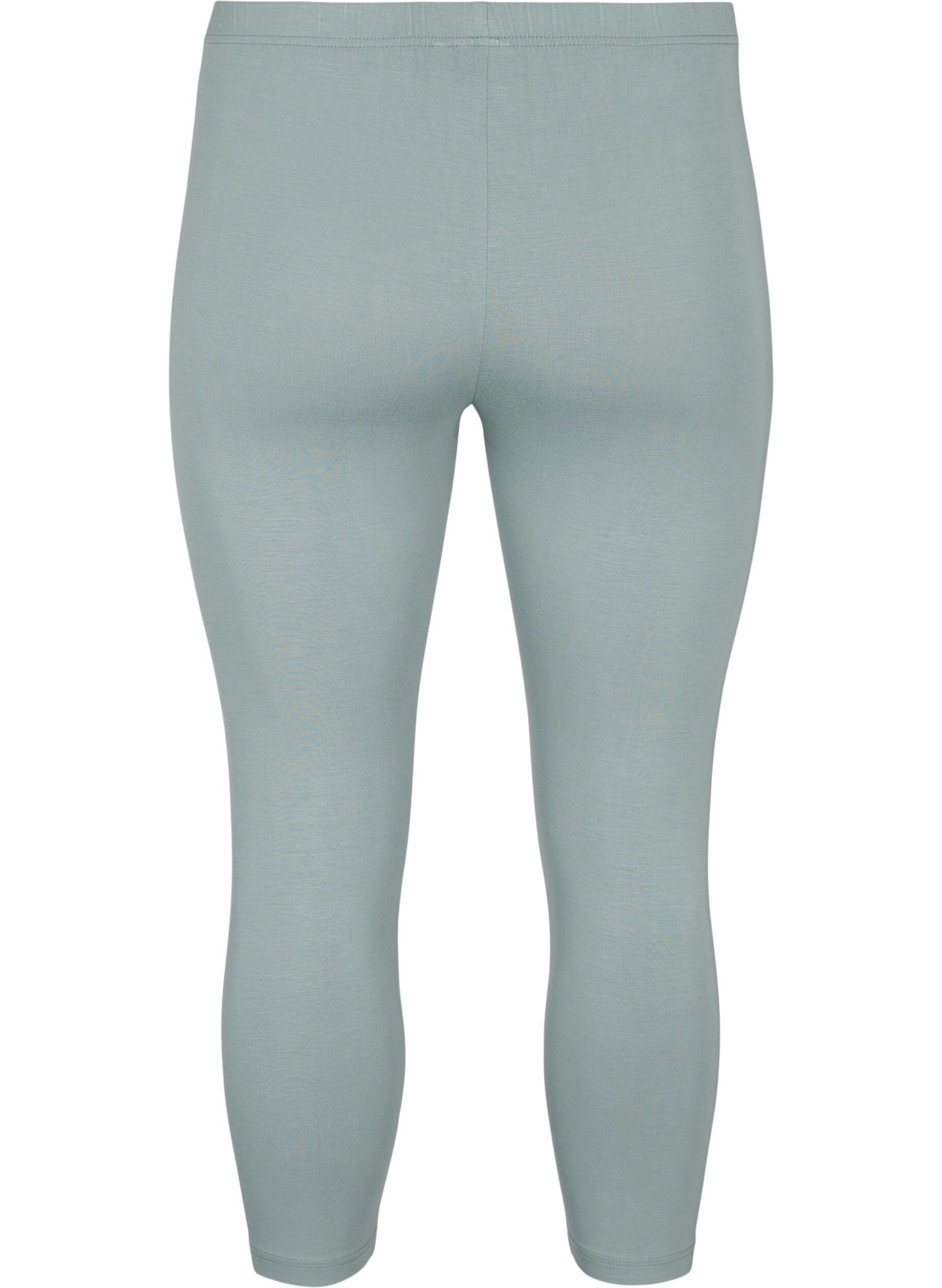 Zizzi Basic 3/4 legging in viscose, Groen, Packshot image number 1