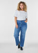 Straight jeans met een licht versleten look, Blauw, Model image number 0