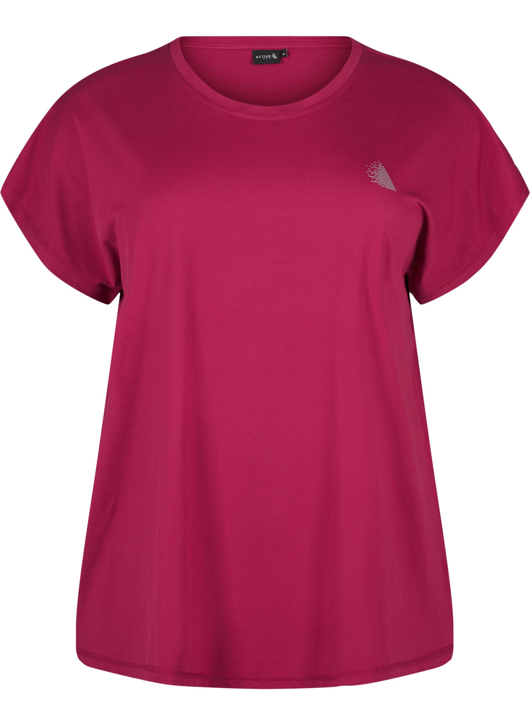 Zizzi Effen gekleurd T-shirt voor sporten, Rood, Packshot image number 0