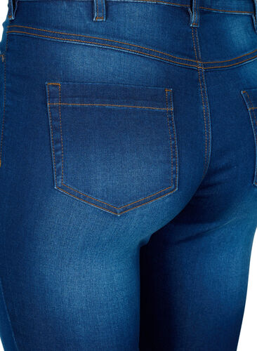 High waist Amy capri jeans met super slim fit, Blue denim, Packshot image number 3