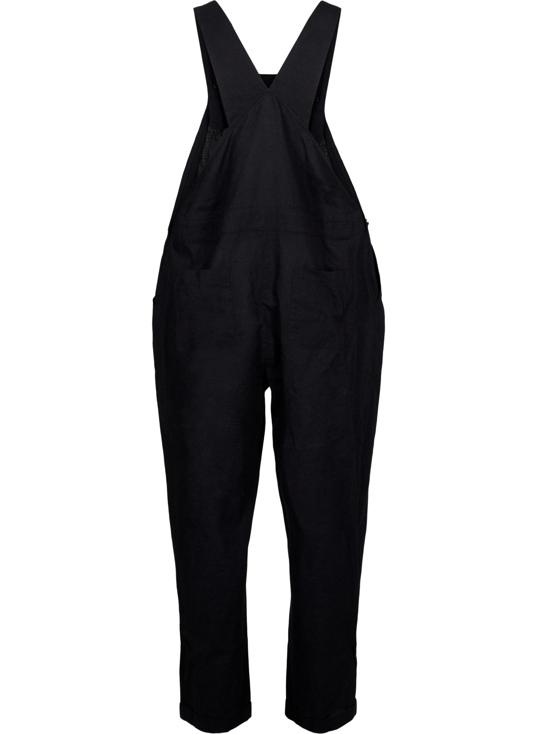 Zizzi Overalls van linnenmix, Black, Packshot image number 1