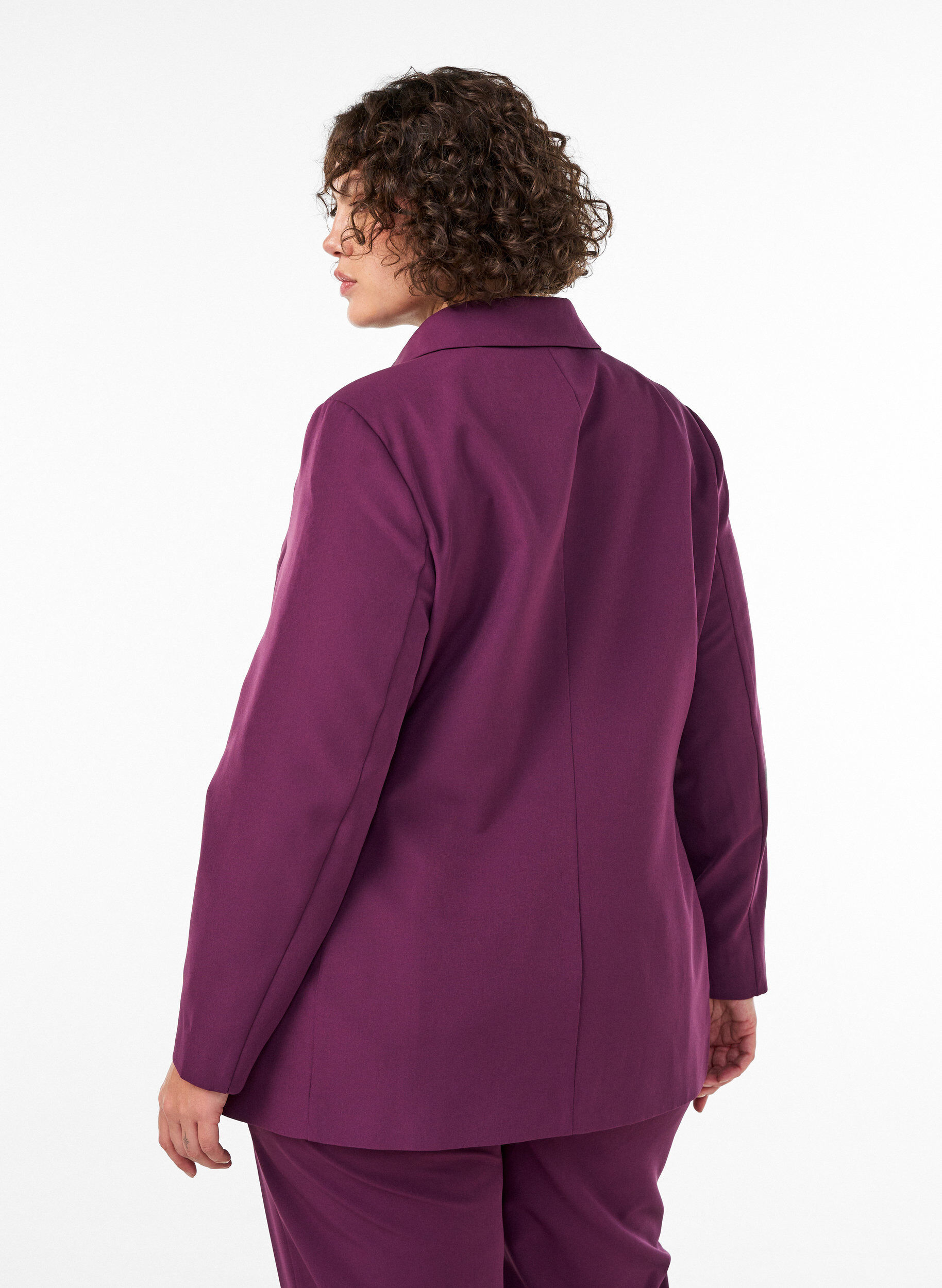 ZizziKlassieke blazer met knoopsluiting, Paars, Model image number 2