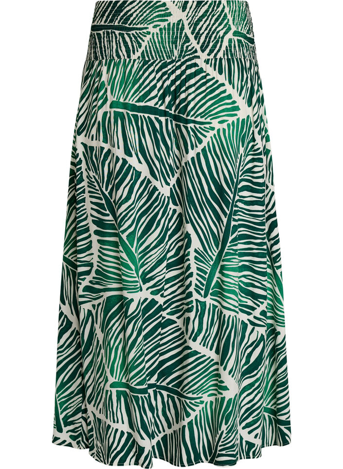 Viscose maxi-rok met smock, Groen, Packshot image number 1