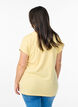 T-shirt met korte mouwen van katoenmix, Geel, Model image number 2