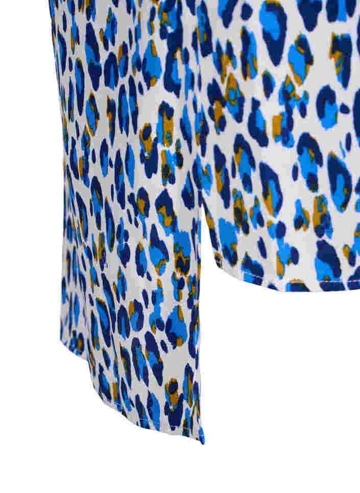 Viscose tuniek met luipaard print, Blue Leo AOP, Packshot image number 3