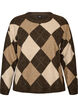 Gebreide top met argylepatroon en rhinestones, Bruin, Packshot image number 0