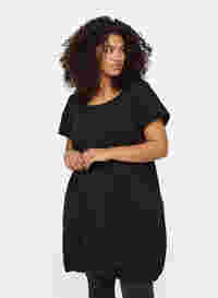 Katoenen jurk met korte mouwen, Black, Model