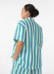 Gestreepte viscose shirt met korte mouwen, Vanille, Model image number 2