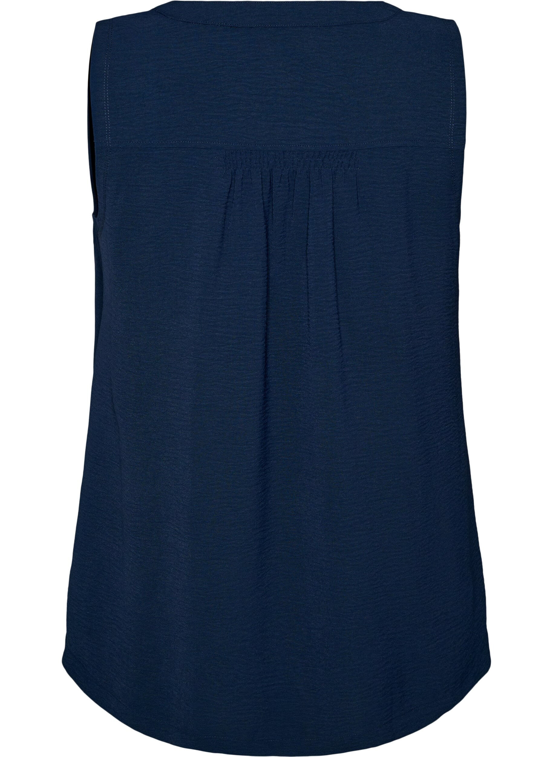 ZizziMouwloze top met kreukeffecten, Blauw, Packshot image number 1
