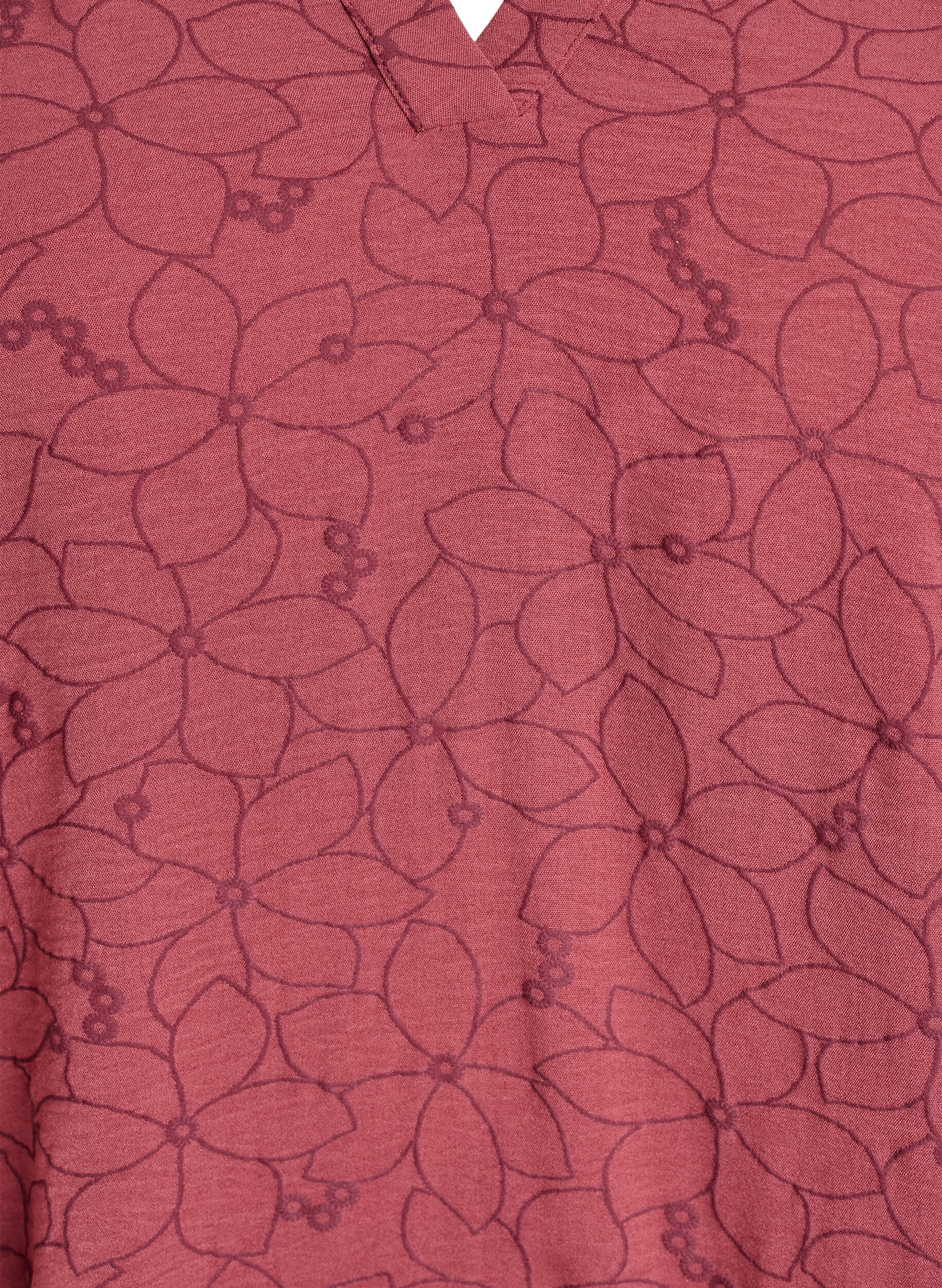 Zizzi Blouse met lange mouwen met bloemenborduursel., Roze, Packshot image number 2