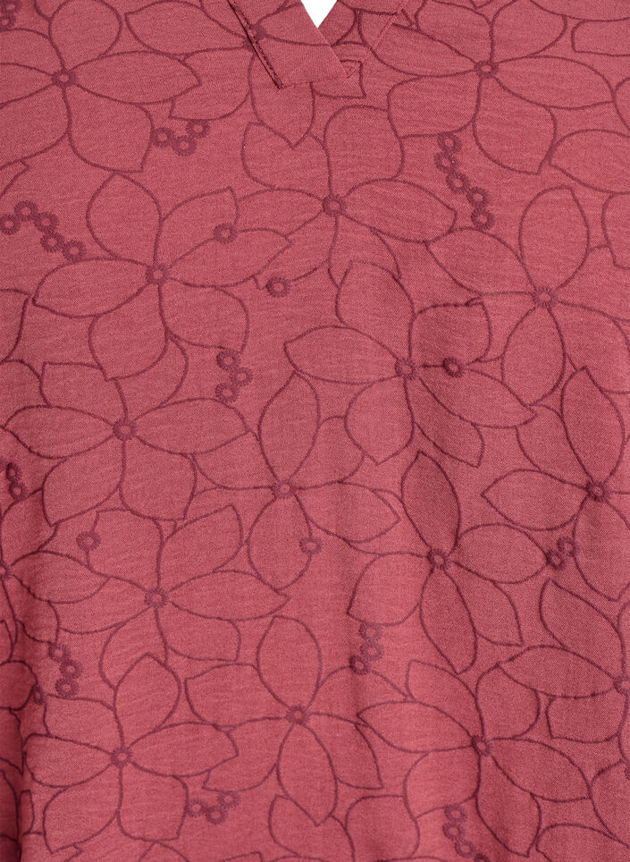 Blouse met lange mouwen met bloemenborduursel, Roze, Packshot image number 2
