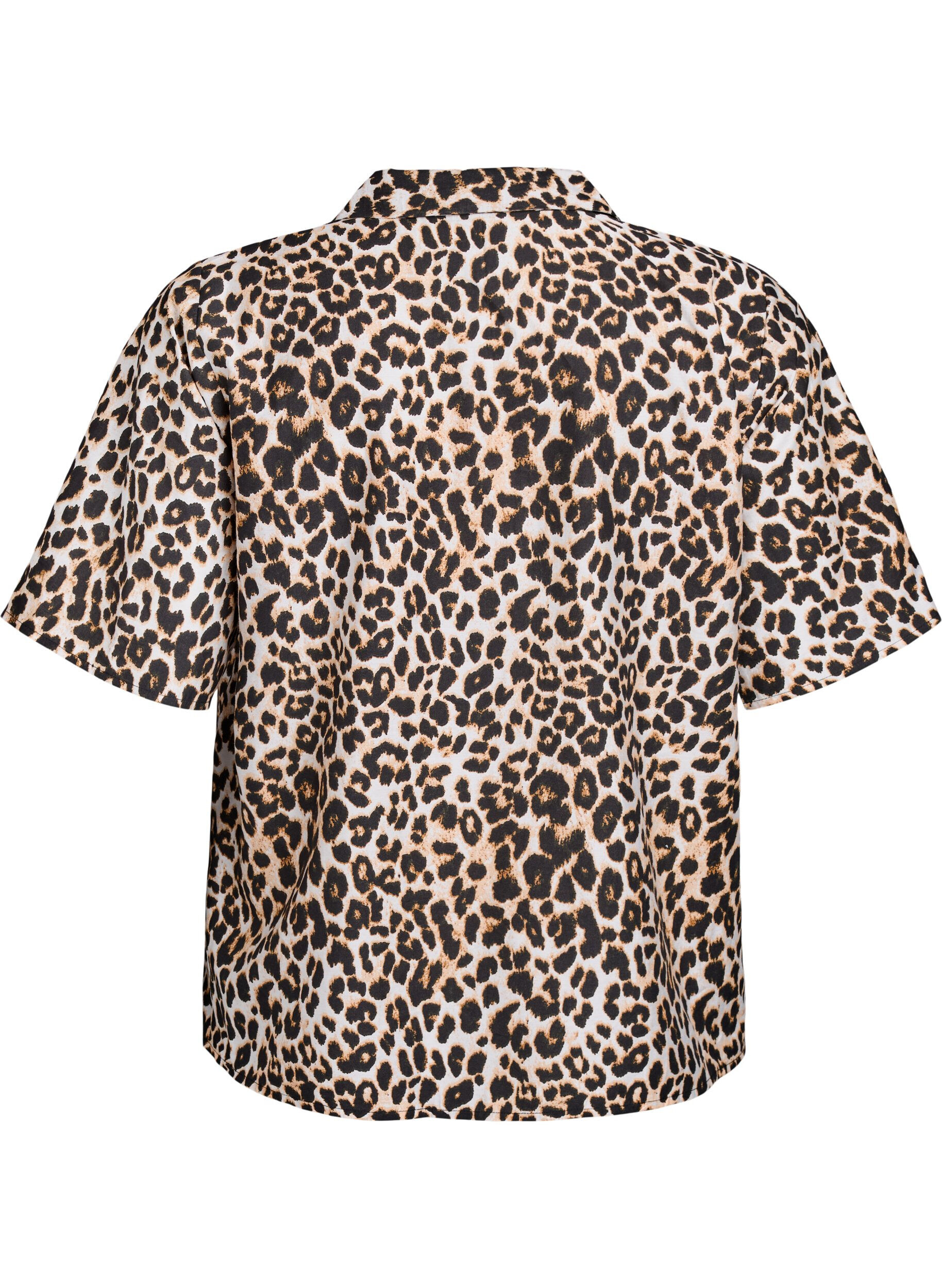 Zizzi Shirt blouse met print en V-hals, Bruin, Packshot image number 1