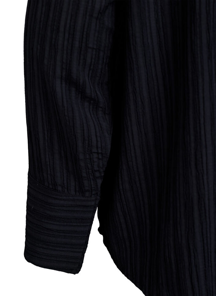 FLASH - Shirt met textuur, Zwart, Packshot image number 3