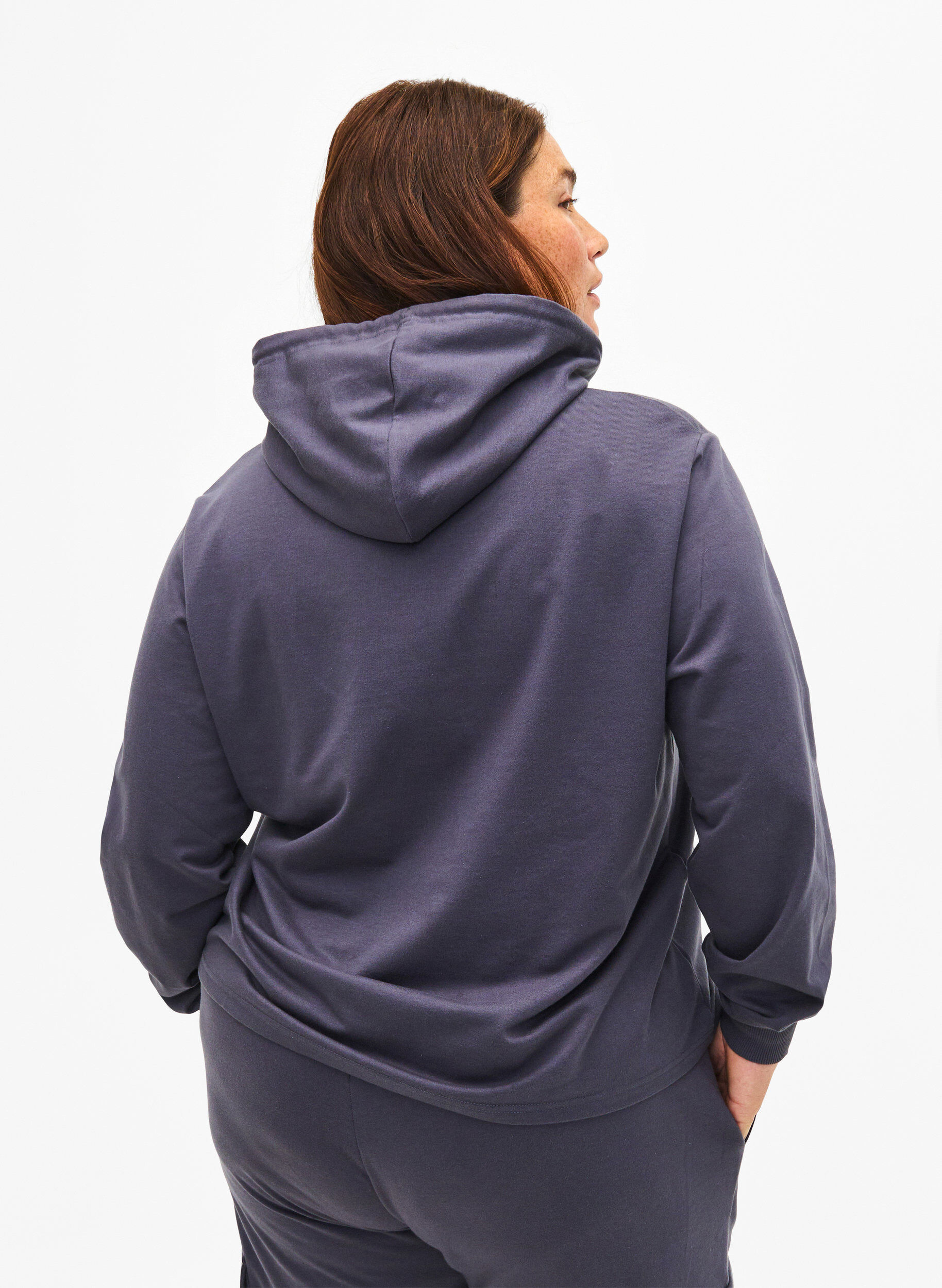 Zizzi Sweat hoodie, Ombre Blue, Model image number 1