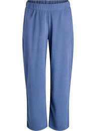 High-waist fleecetrousers met zakken, Blauw