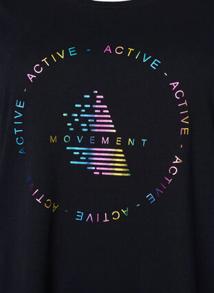 Sport-T-shirt met print, Black/Hologram logo, Packshot image number 2