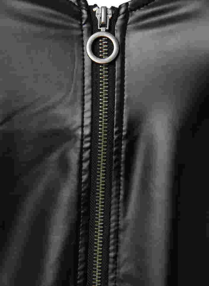 Kunstleren jurk met rits, Black, Packshot image number 2