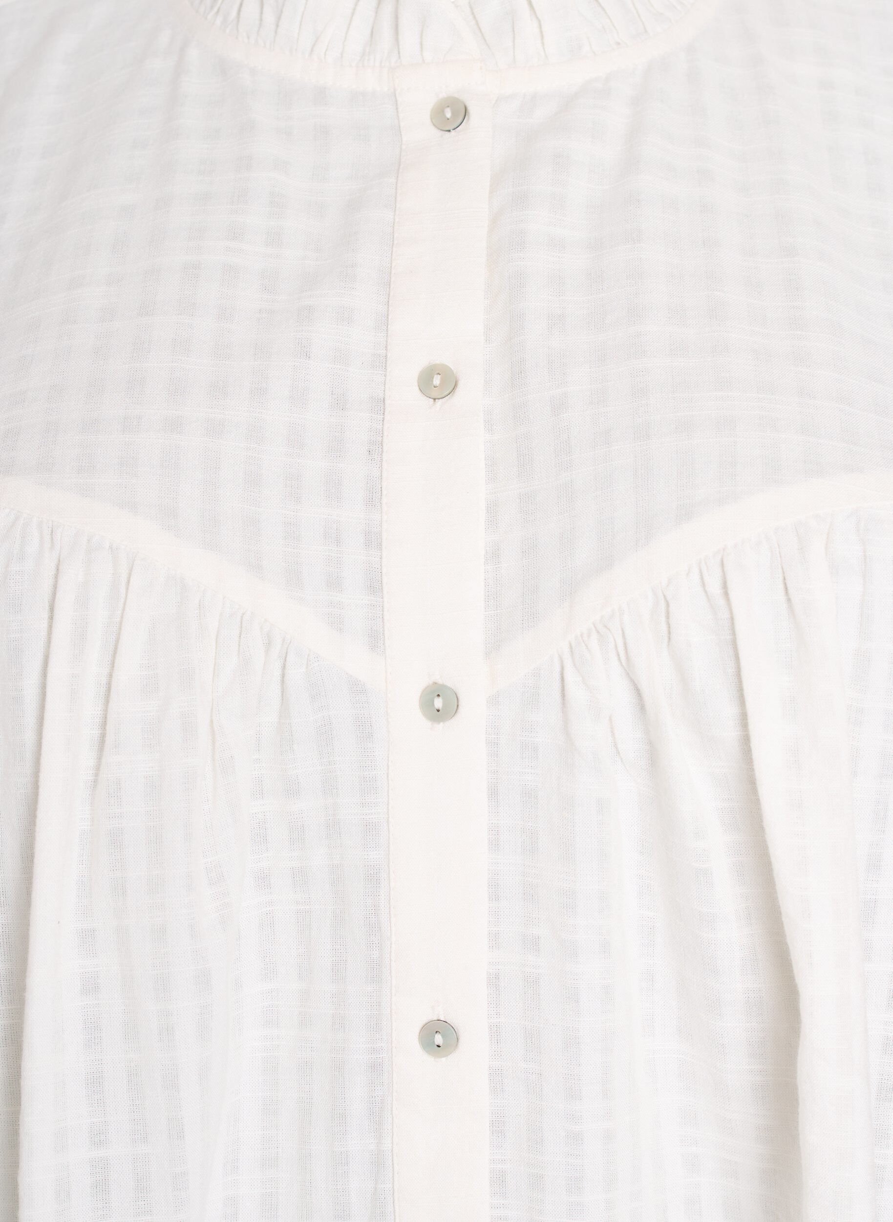 Zizzi A-lijn tuniek met korte mouwen en knopen, Vanille, Packshot image number 2