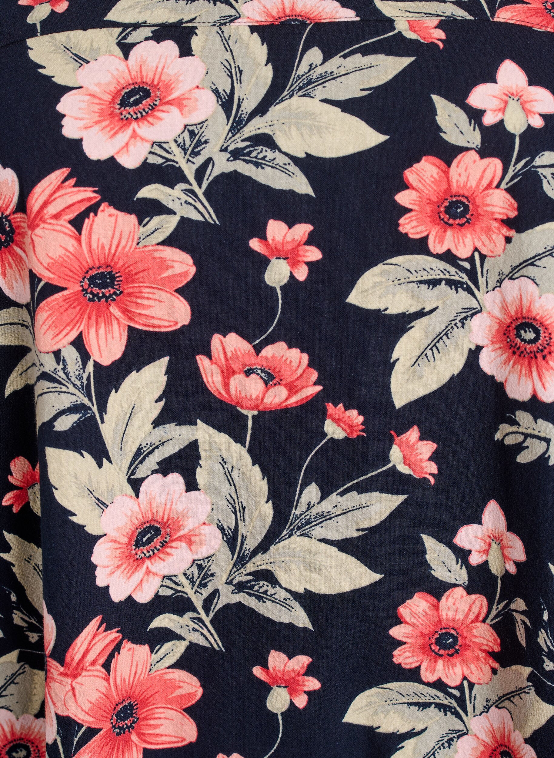 Zizzi Katoenen jurk met korte mouwen en print, Blauw, Packshot image number 2