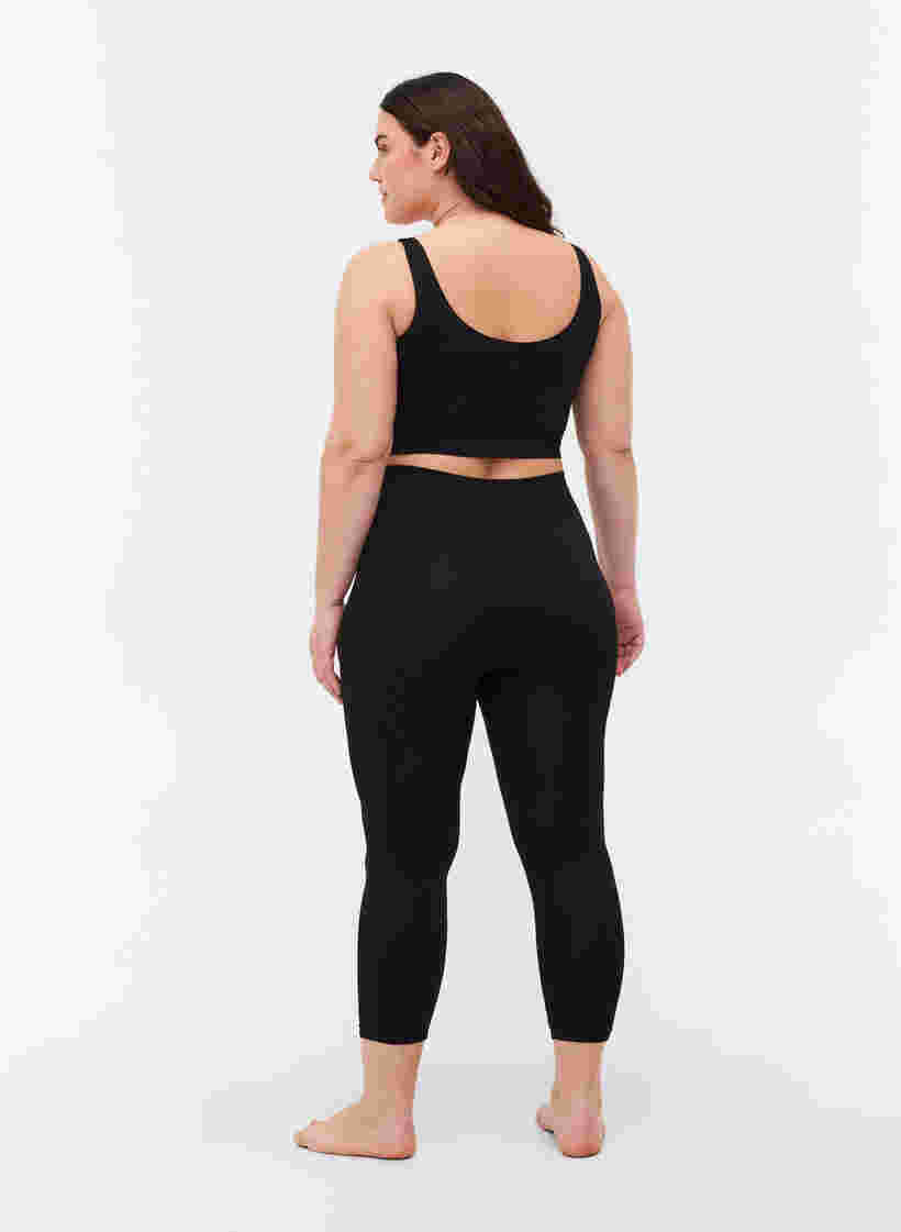 Naadloze driekwart legging, Black, Model image number 2