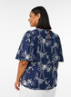 Blouse met korte mouwen en geborduurd patroon, Blauw, Model image number 2