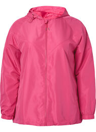 Korte jas met capuchon en verstelbare onderkant, Hot Pink