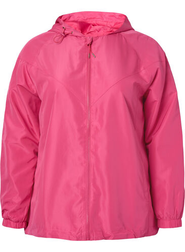 Korte jas met capuchon en verstelbare onderkant, Hot Pink, Packshot image number 0
