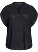 Losse blouse met kapmouwen, Zwart, Packshot image number 0