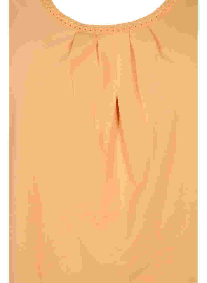 Katoenen top met ronde hals en kanten rand, Apricot Nectar, Packshot image number 2