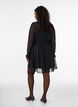 Chiffonjurk met guipure kant en empire-lijn, Zwart, Model image number 2