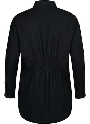 Lange shirt in linnen-viscose blend, Black, Packshot image number 1