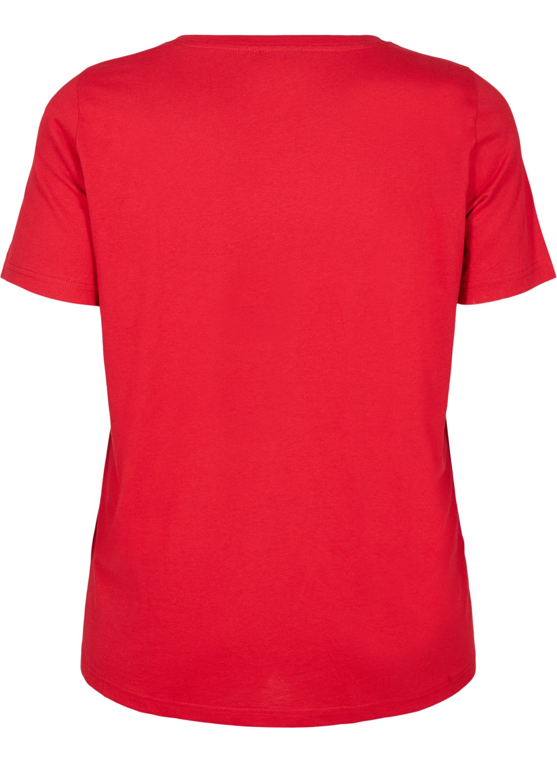 Zizzi FLASH - T-shirt met motief, Rood, Packshot image number 1