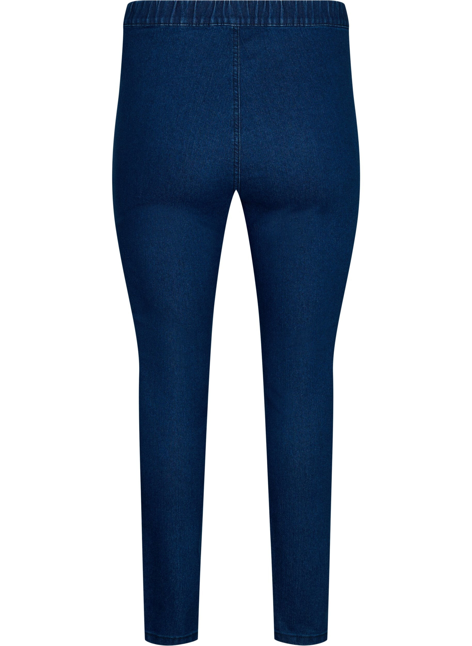 Zizzi FLASH - Nauwsluitende jeggings met hoge taille, Blue denim, Packshot image number 1