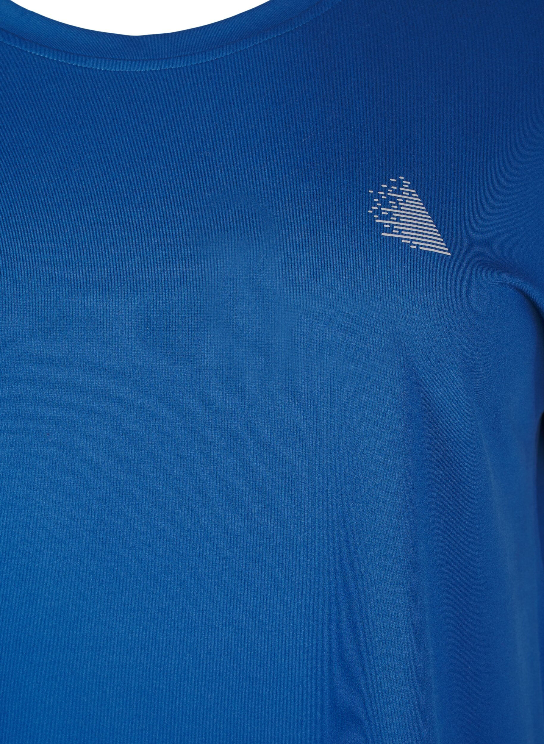 Zizzi Effen gekleurd T-shirt voor sporten, Blauw, Packshot image number 2