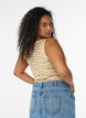 Gestreepte tanktop met een ribstructuur, Geel, Model image number 2