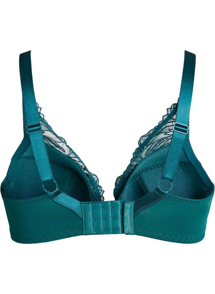 Gewatteerde kanten beha met beugel, Groen, Packshot image number 1