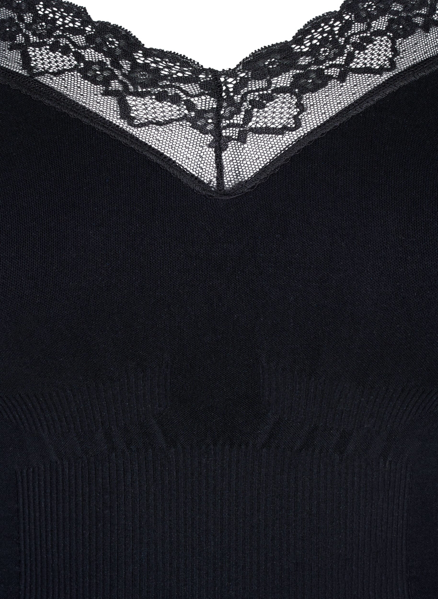 Zizzi Shapewear bodystocking met veters, Zwart, Packshot image number 3
