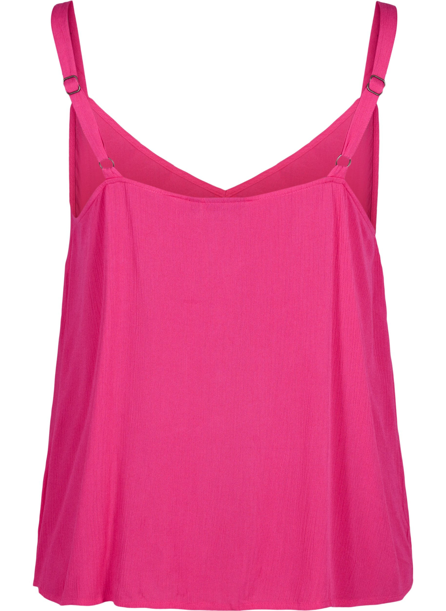 Zizzi Viscose top met smalle bandjes, Raspberry Sorbet, Packshot image number 1