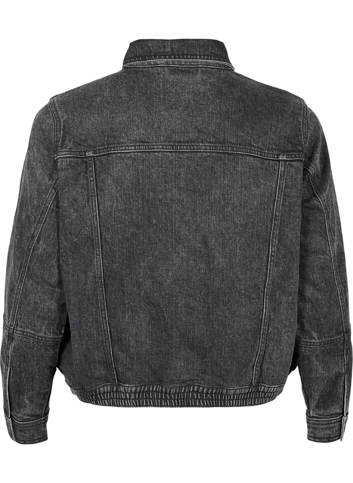 Spijkerjasje met verborgen ritssluiting, Dark Grey Denim, Packshot image number 1