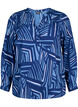 FLASH - Blouse met lange mouwen en print, Medieval Blue AOP, Packshot image number 0