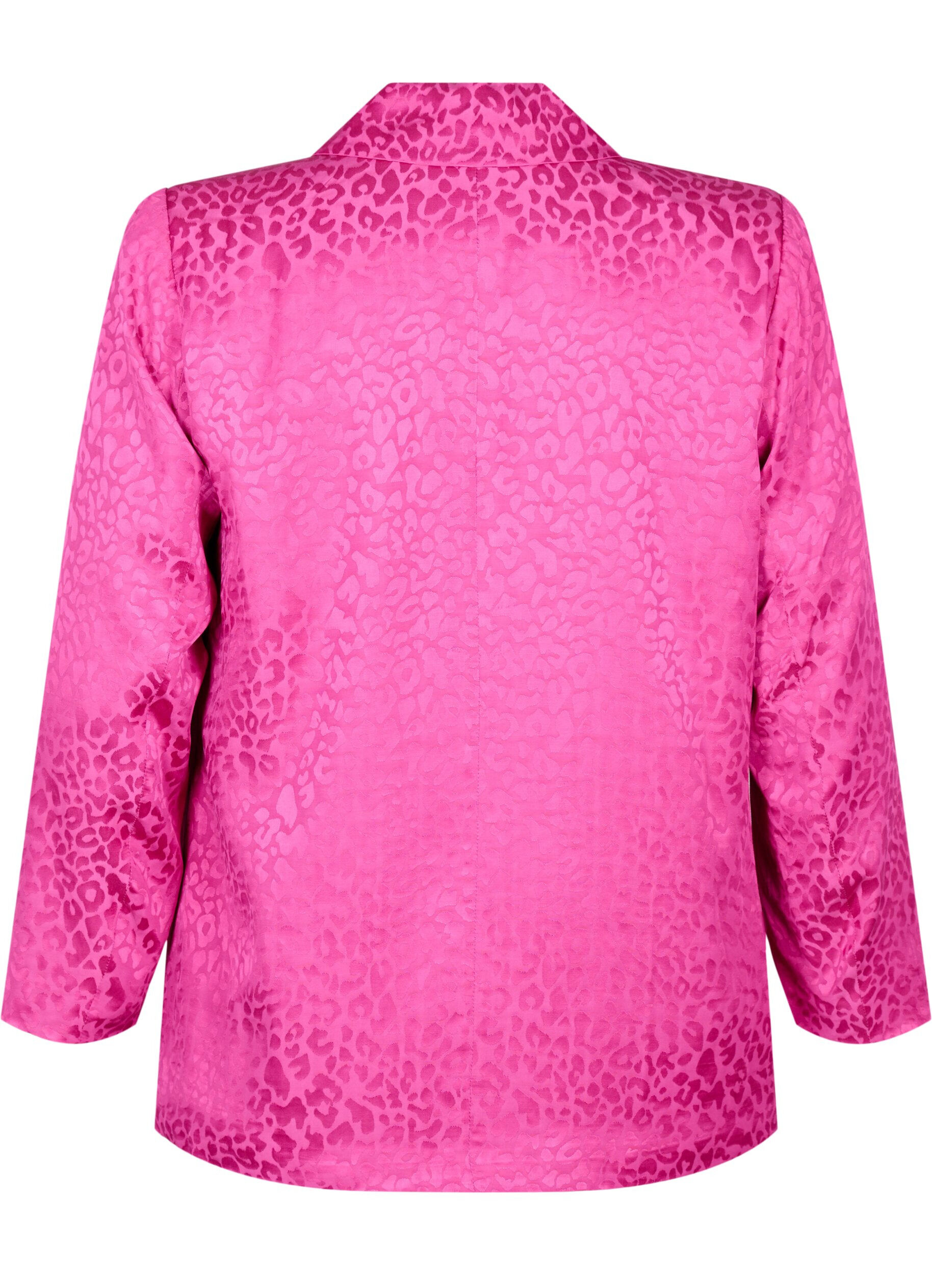 Zizzi Dubbelgestikte jacquardblazer van viscose, Rose Violet, Packshot image number 1