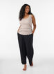 Geribde top met kanten afwerking, Beige, Model image number 1