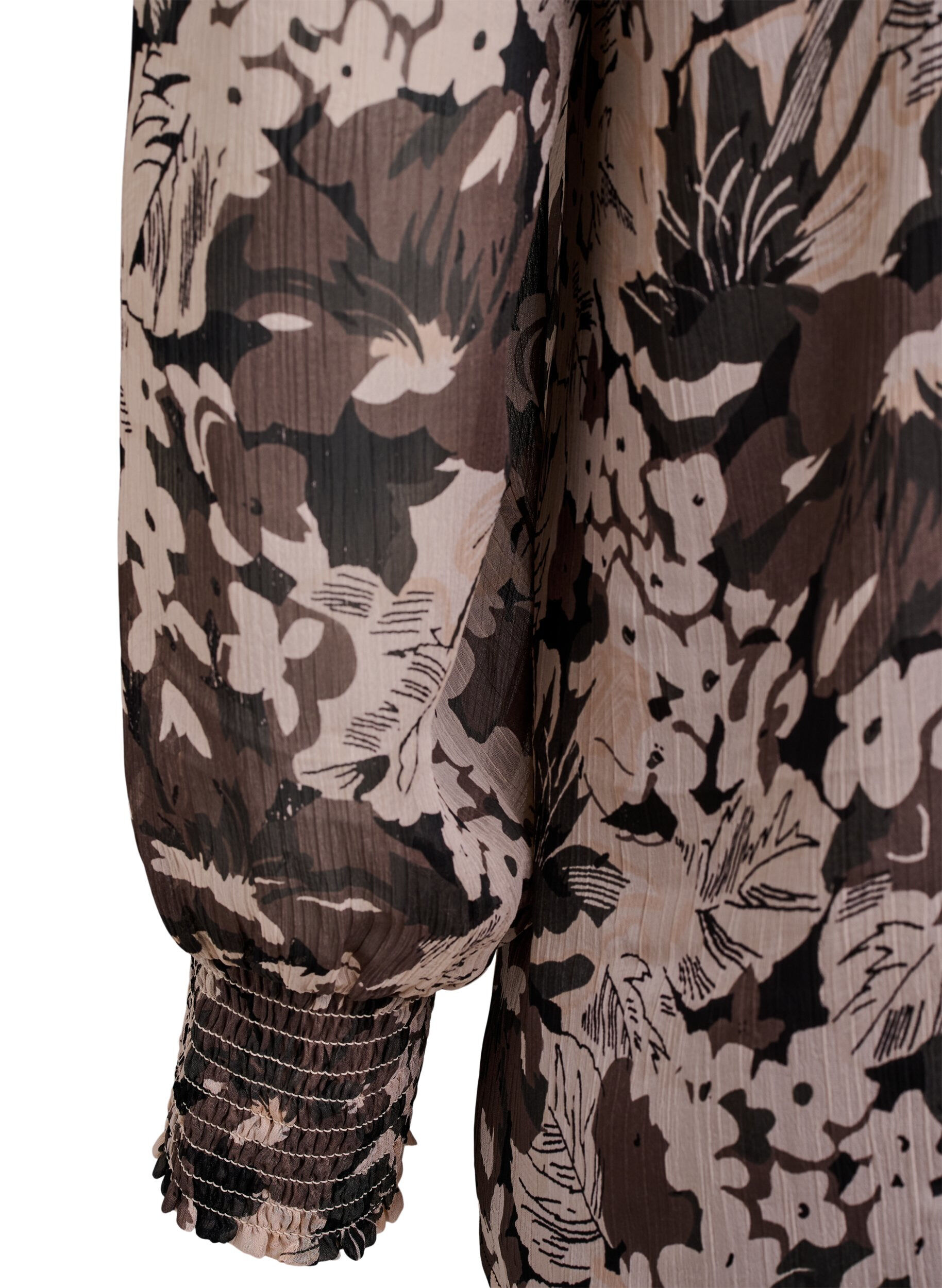 Zizzi Blouse met bloemenprint, Zwart, Packshot image number 3