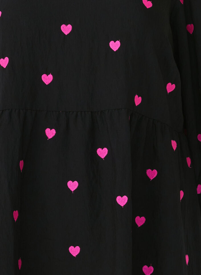 Tuniek met harten en 3/4 mouwen, Black Emb. Heart, Packshot image number 2