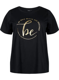 T-paita ekologisesta puuvillasta painatuksella , Black W. Be G. Foil