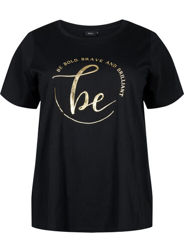T-paita ekologisesta puuvillasta painatuksella , Black W. Be G. Foil, Packshot image number 0