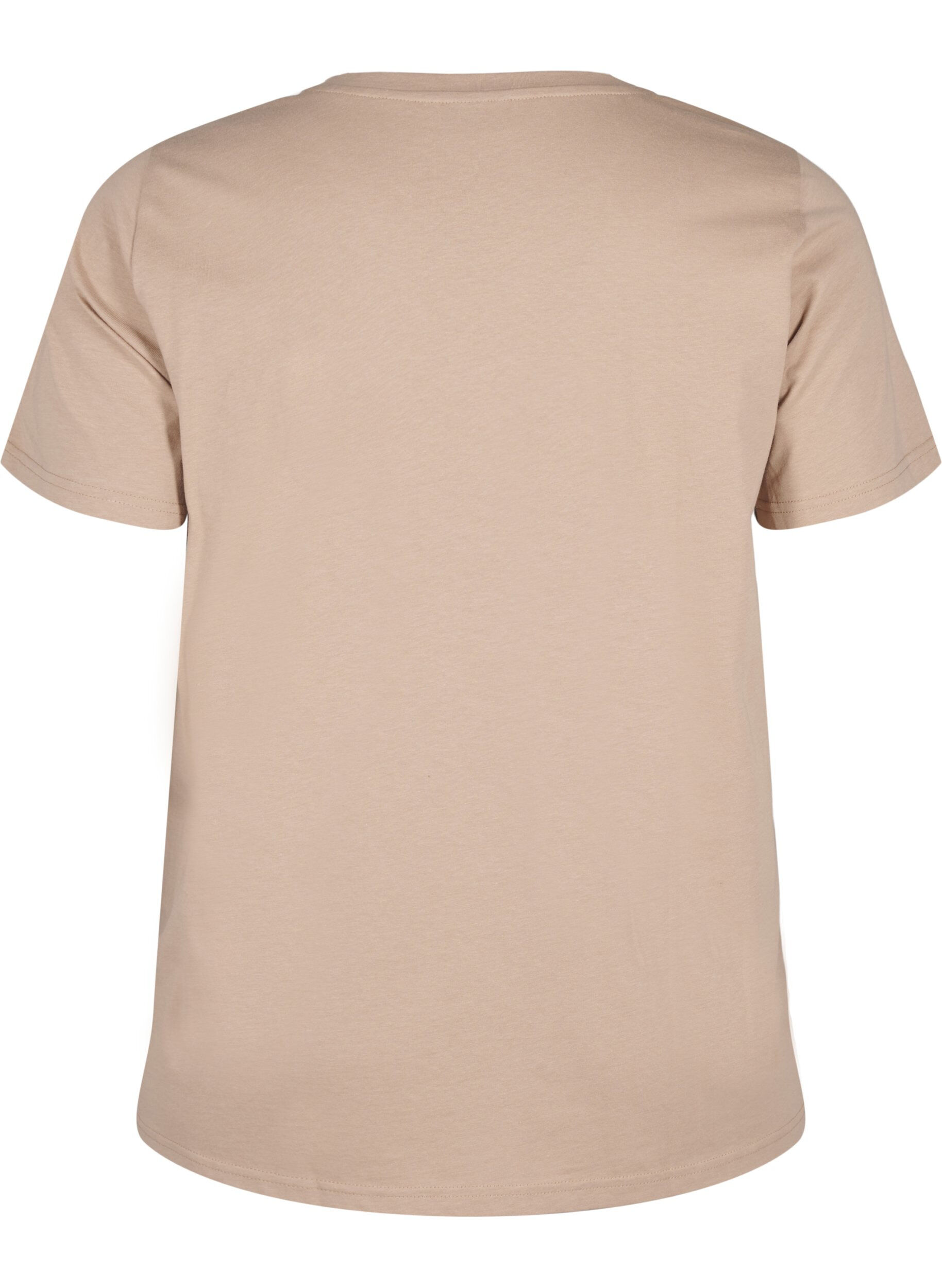 Zizzi Katoenen T-shirt met opdruk, S. Mink w. Flower, Packshot image number 1