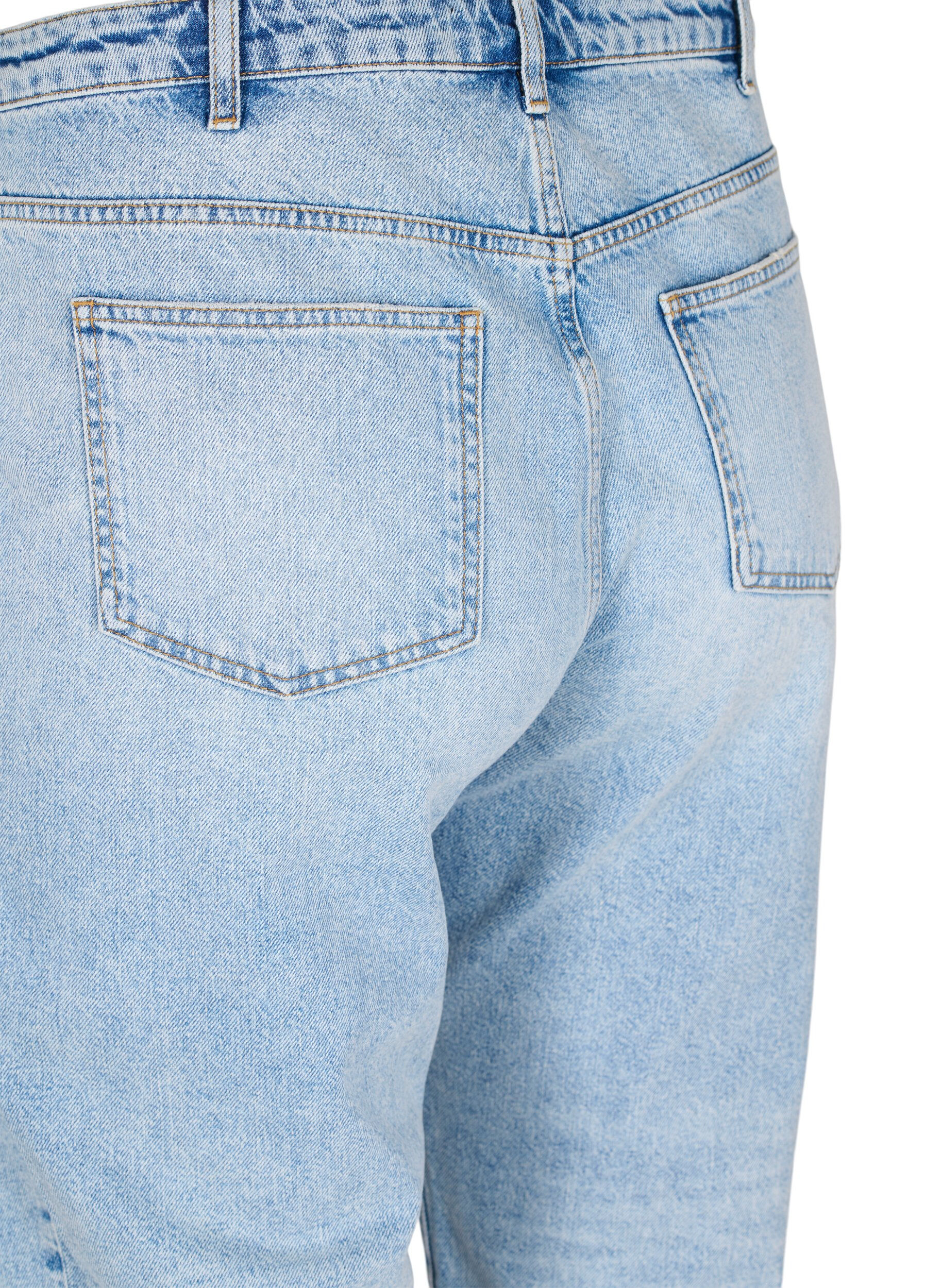 Zizzi Cropped Vera jeans met studs, Light blue denim, Packshot image number 3
