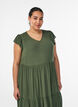 Midi jurk van viscose met ruches mouwen, Groen, Model image number 3