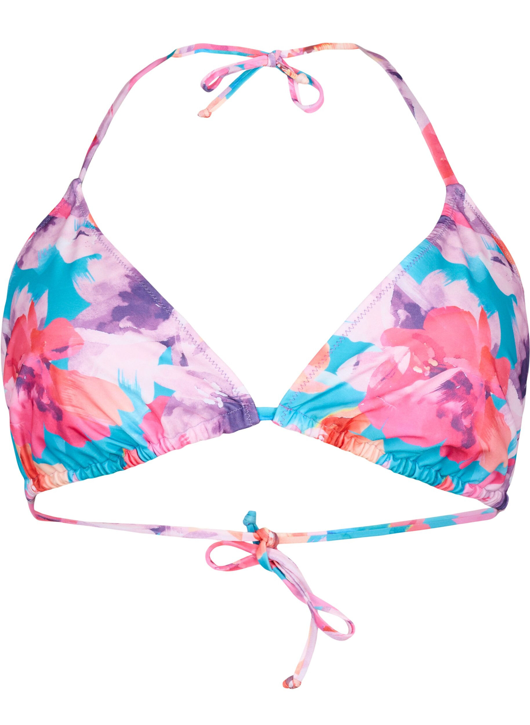 Zizzi Driehoekige bikinitop met print, Roze, Packshot image number 0